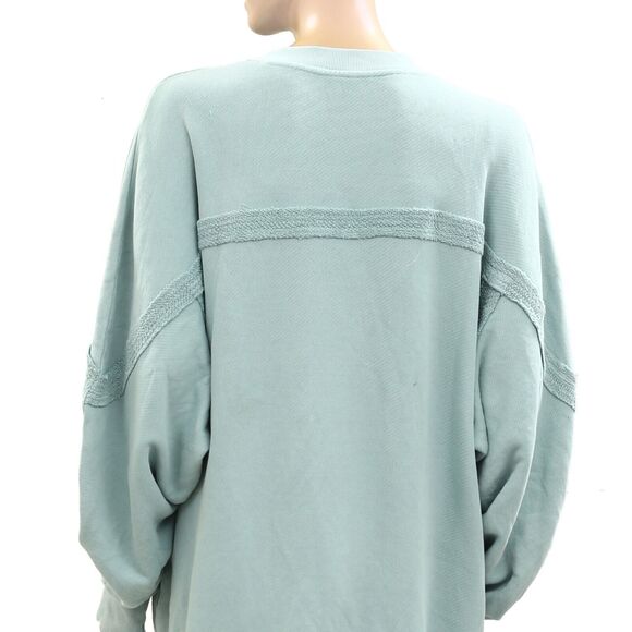 Free People Taylor Sweatshirt Tunic Top Oversized Solid Slouchy Cotton XS 275950 - Picture 4 of 4